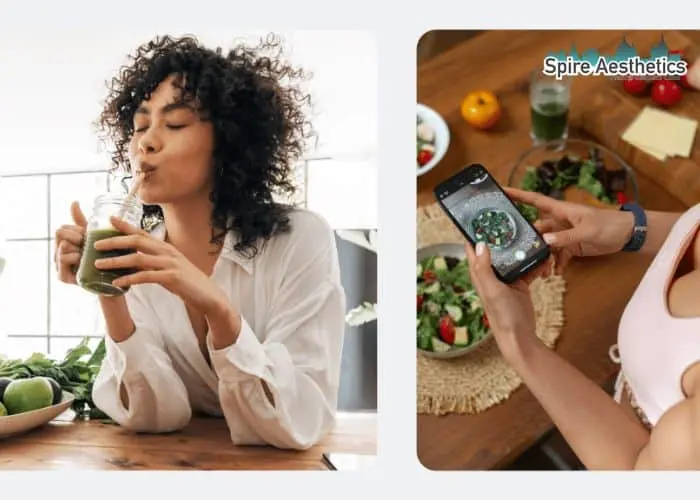 Image of woman looking into her diet and fat freezing Huddersfield to improve her health