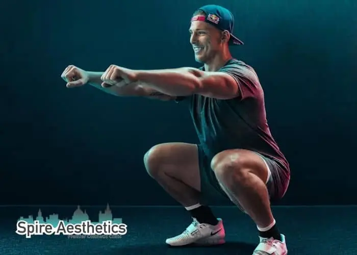 Image of man build leg muscle Huddersfield through exercise